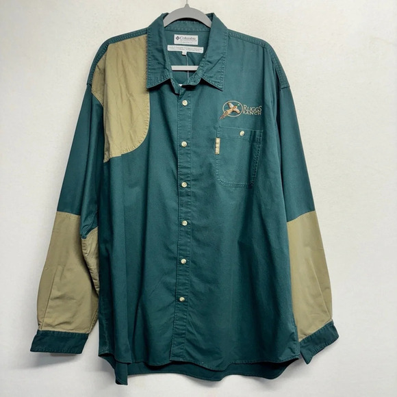 NWT Columbia Shooting Hunt Shirt Ruggs Ranch Embroidered Teal XXL - Picture 1 of 8